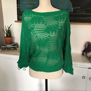 Sans Souci | Green crochet sweater M